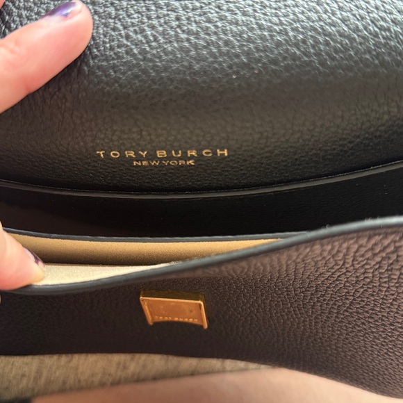 Tory Burch Thea Flap Crossbody In Black - Picture 9 of 13